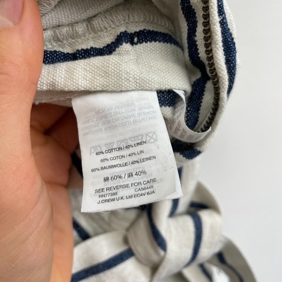 ⛔️SOLD⛔️Madewell White Blue Striped Linen Wide Leg Sleeveless Pull-On Jumpsuit S - Picture 8 of 9